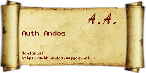 Auth Andos névjegykártya